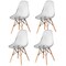 Mid-Century Modern Style Dining Chair with Wooden Dowel Eiffel Legs, DSW Transparent Plastic Shell Accent Chair